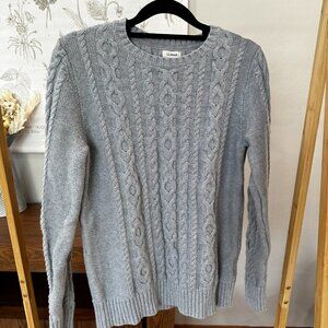 Grey L.L. Bean Cable Knit Sweater